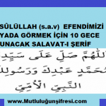 Her Turlu Hastaliklardan Kurtulmak Icin Okunacak 313 Salavat I Serif