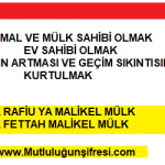 Mal Mülk sahibi olmak rızkın genişlemesi  için 