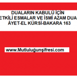 Bütün duaların daha etkili olması için  önemli bir İsm-i Azam Dua Tertibi